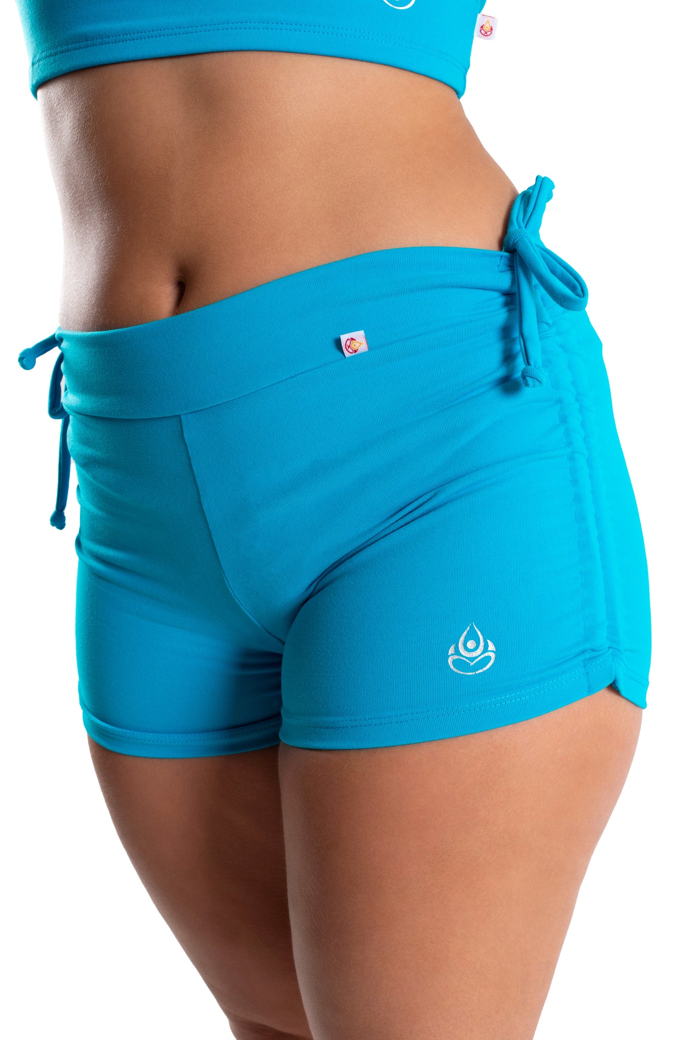 Side String Shorts, Turquoise, Supplex