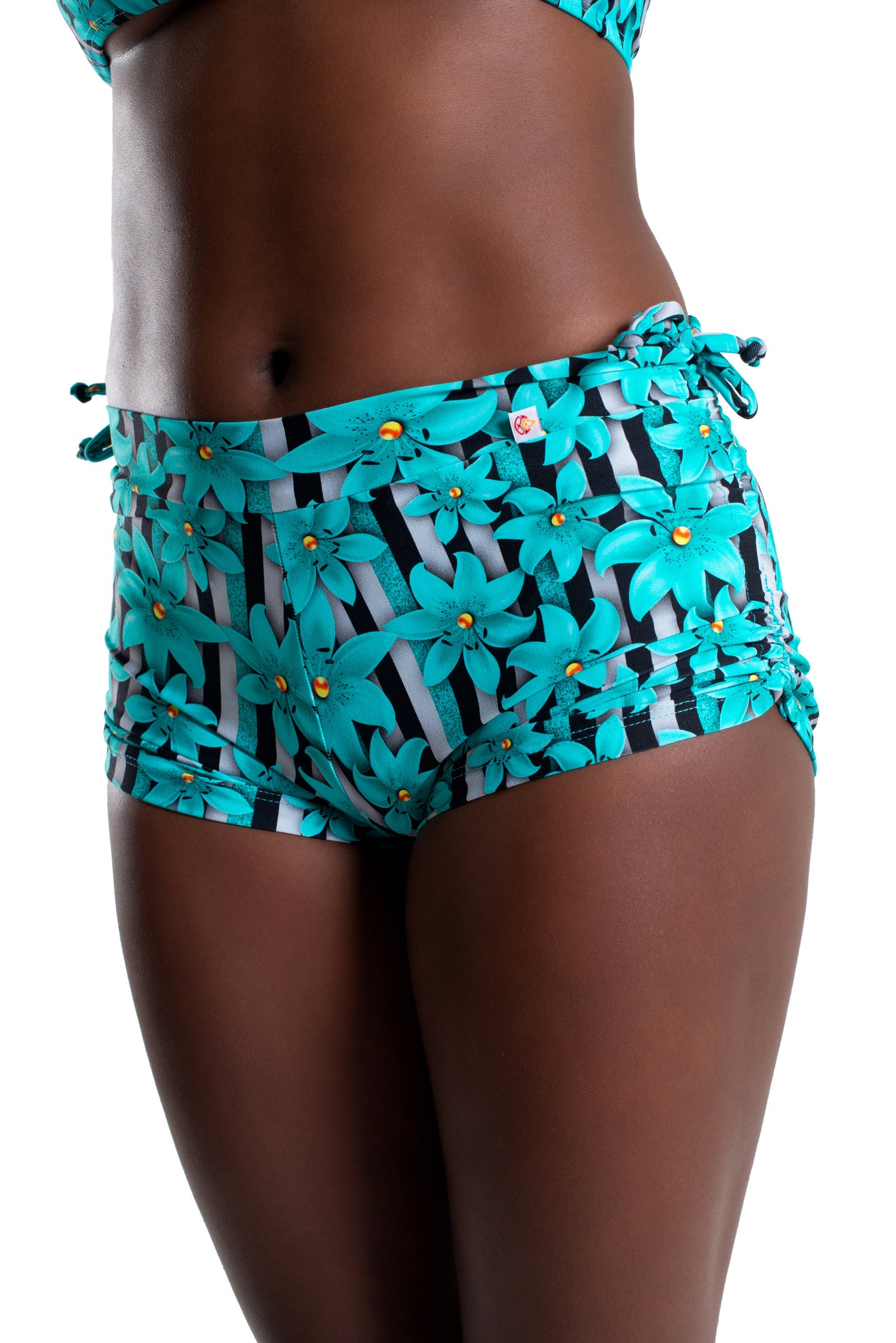 Side String Shorts Italian Floral, Cool Form Light