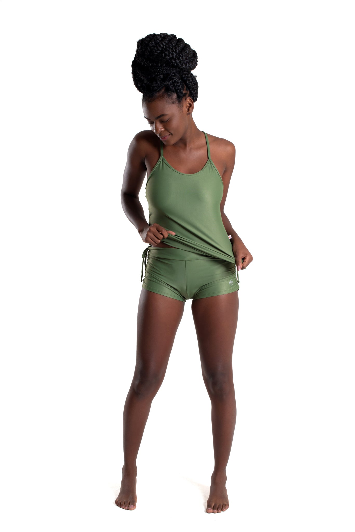 Side String Shorts, Shiny  Green ULTRA Cool Form Light.
