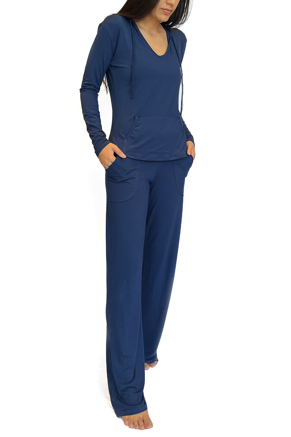 Bora-Bora Comfy Pants, Navy Blue, Viscose